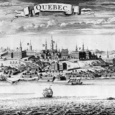 Quebec City in Claude-Charles Le Roy de La Potherie’s Histoire de l’Amérique septentrionale of 1722.jpg
