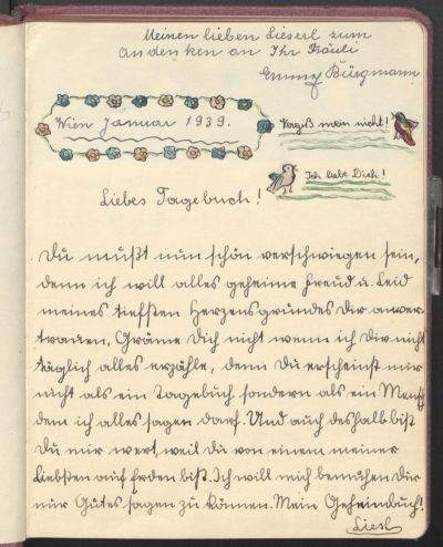 Elisabeth Orsten’s diary entry January 1939 (from the Papers of Elisabeth Orsten [1927–2021] 