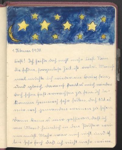 Elisabeth Orsten’s diary entry 1 February 1938 from the Papers of Elisabeth Orsten [1927–2021]